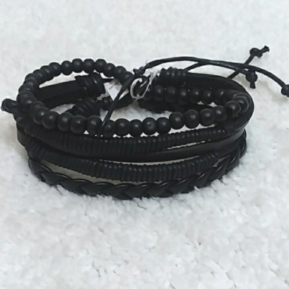 Faux Leather Bracelet Set